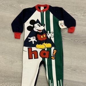 Vintage Disney Mickey & Co Footed Sleeper Pajamas Size 3T New With Tags